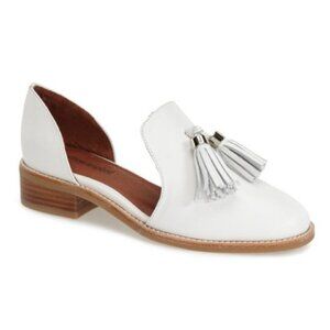 JEFFREY CAMPBELL | Open case loafers d'orsay flats tassels cream sz 8